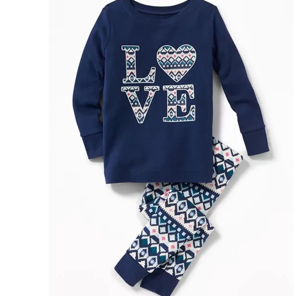 12-18M, 2T, or 5T love fair isle sleep set - Picture 1 of 3